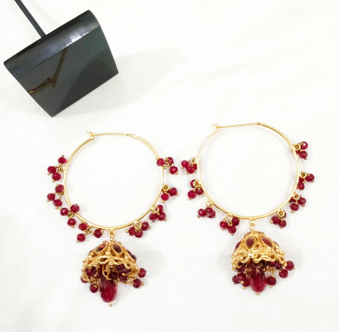 Golden Jhumka Earrings for Women Wedding Party Wear
