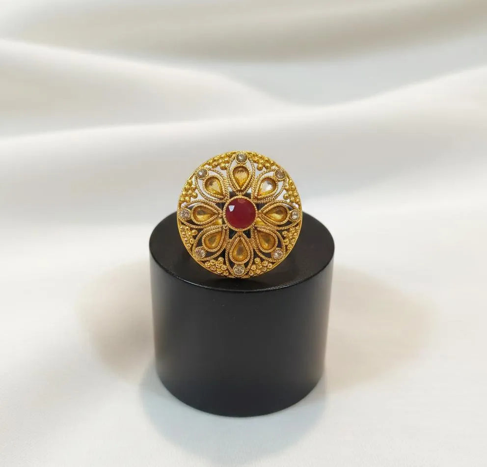 Maroon Adjustable Ring for Women Wedding & Party Wear