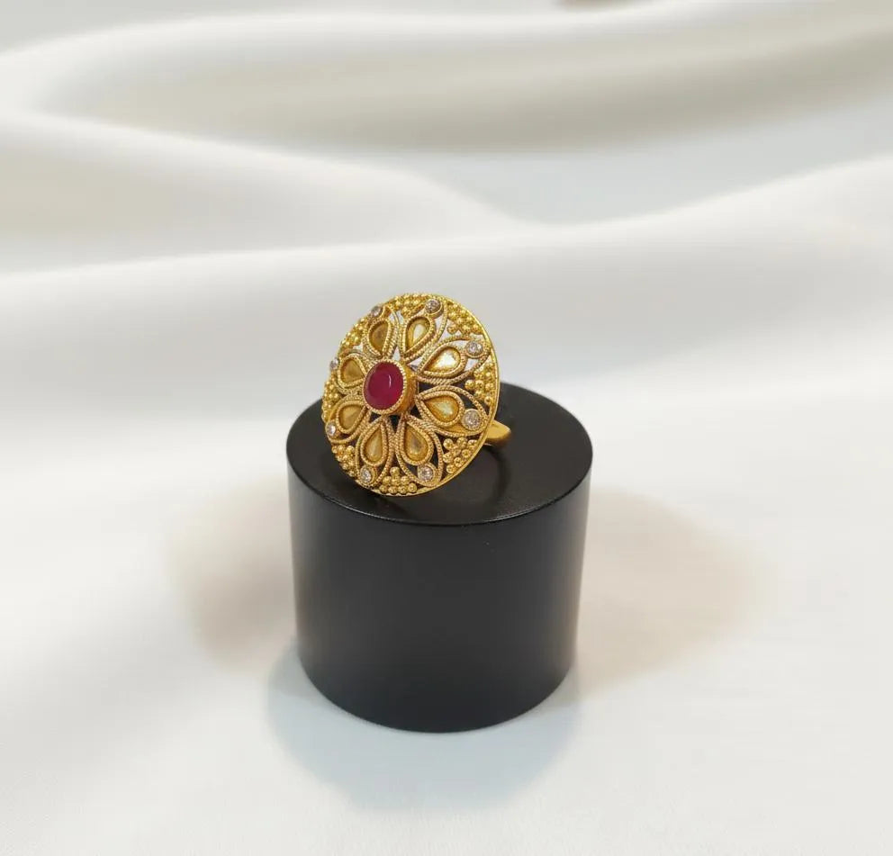 Maroon Adjustable Ring for Women Wedding & Party Wear