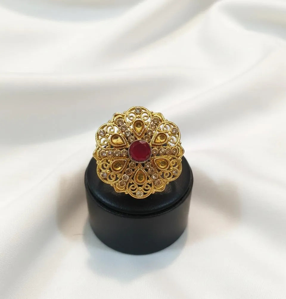 Maroon Adjustable Ring for Women Wedding & Party Wear