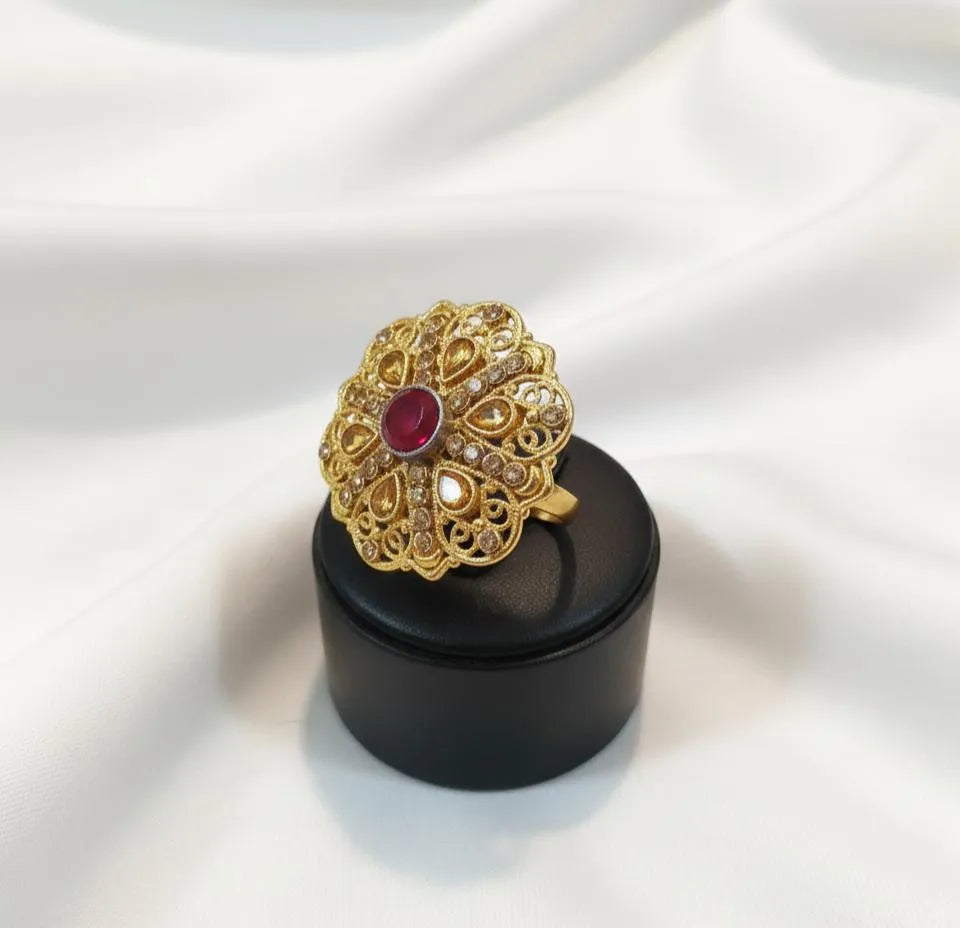 Maroon Adjustable Ring for Women Wedding & Party Wear