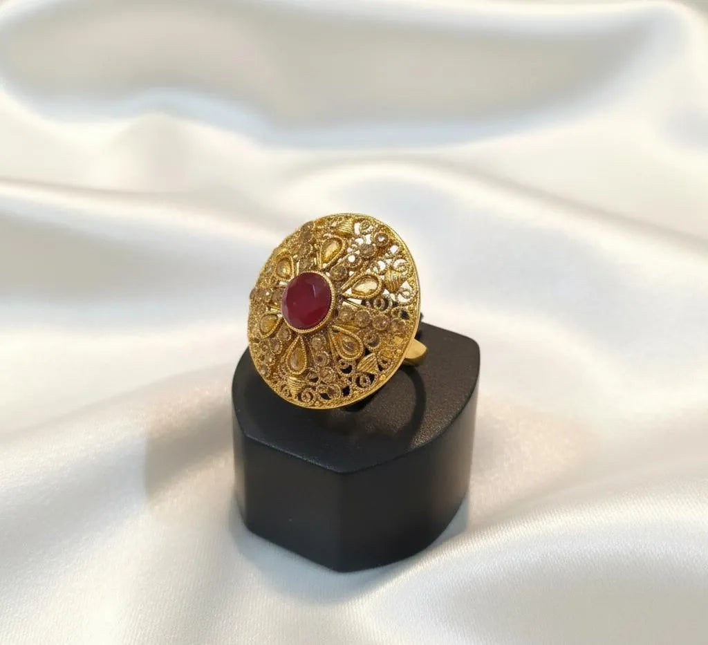 Maroon Adjustable Ring for Pakistani Women