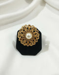 White Adjustable Ring for Wedding & Eid Wear