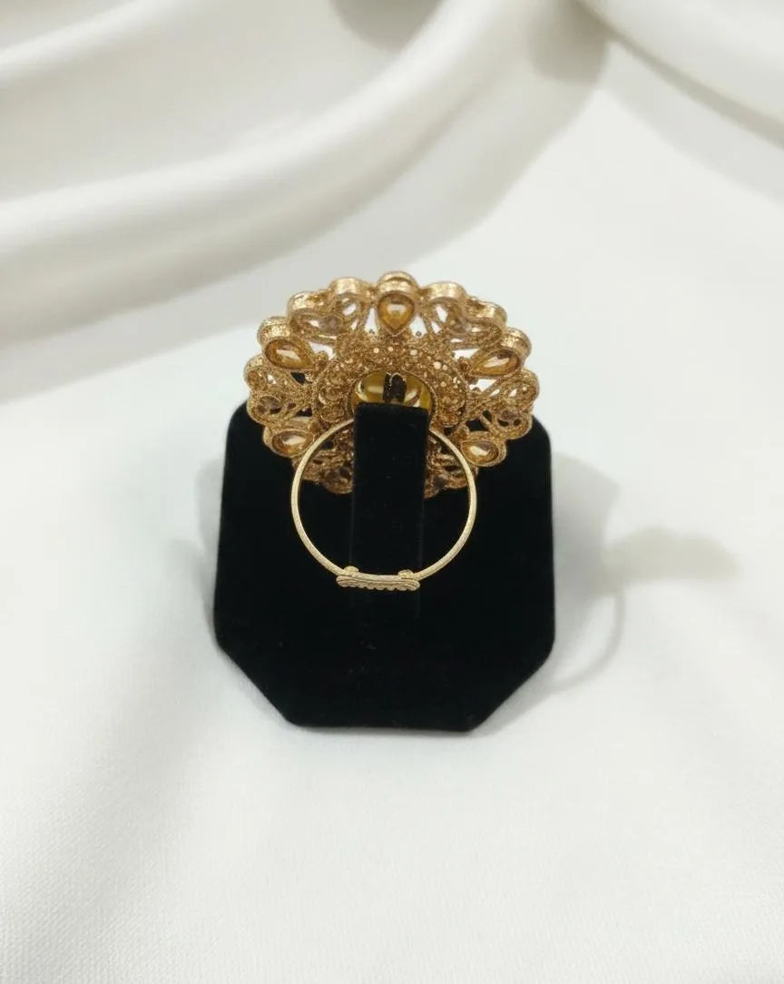 White Adjustable Ring for Wedding & Eid Wear
