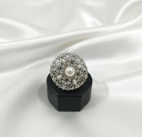 Adjustable Silver Ring Wedding Bridal Partywear