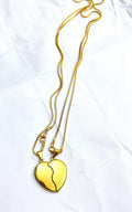 Magnetic Heart Pendant Set Gold Alloy Daily Wear
